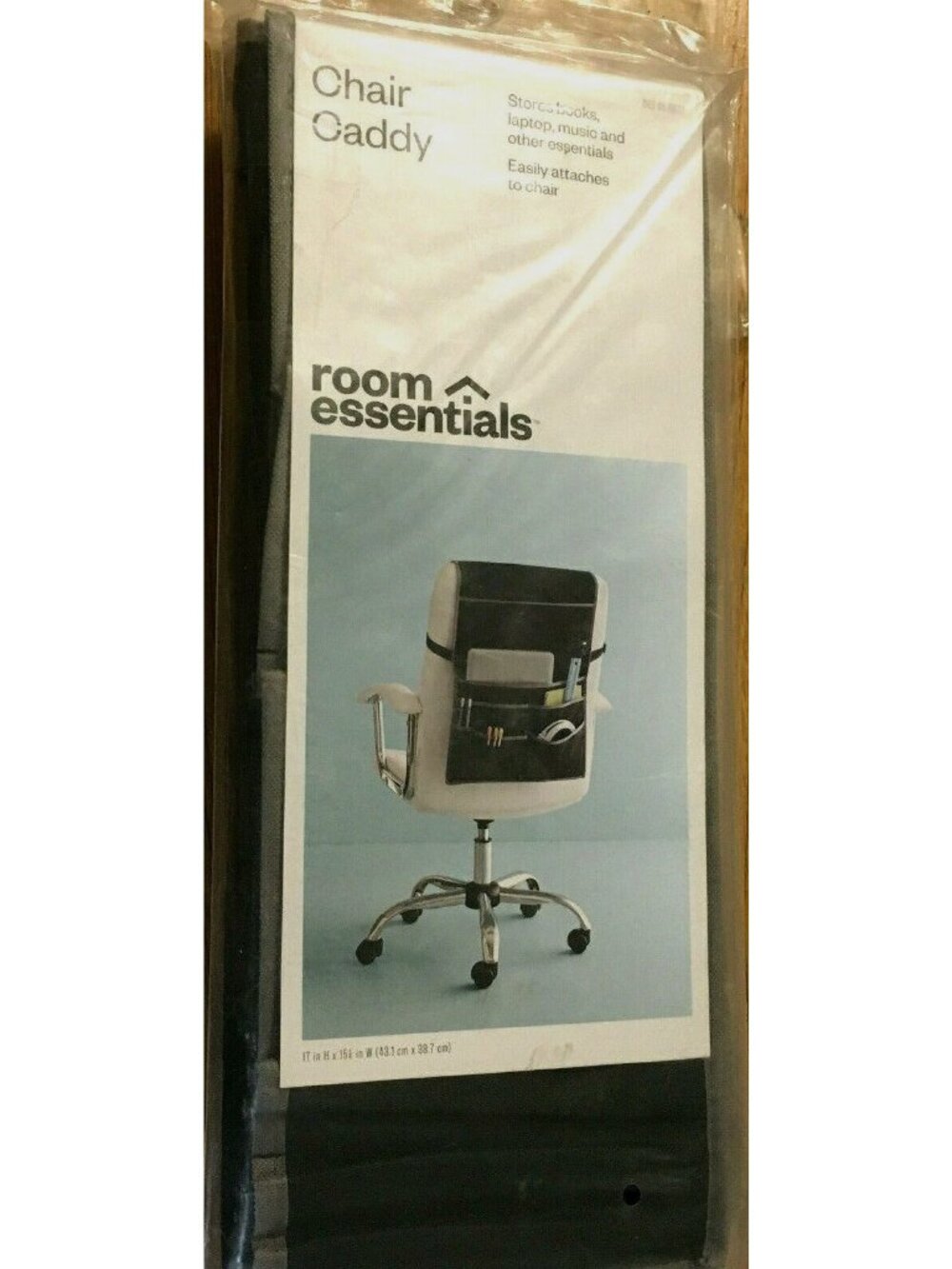 Room Essentials Chair Caddy Black With Pockets Books Accessories 17" x 15" RARE! - Picture 5 of 5